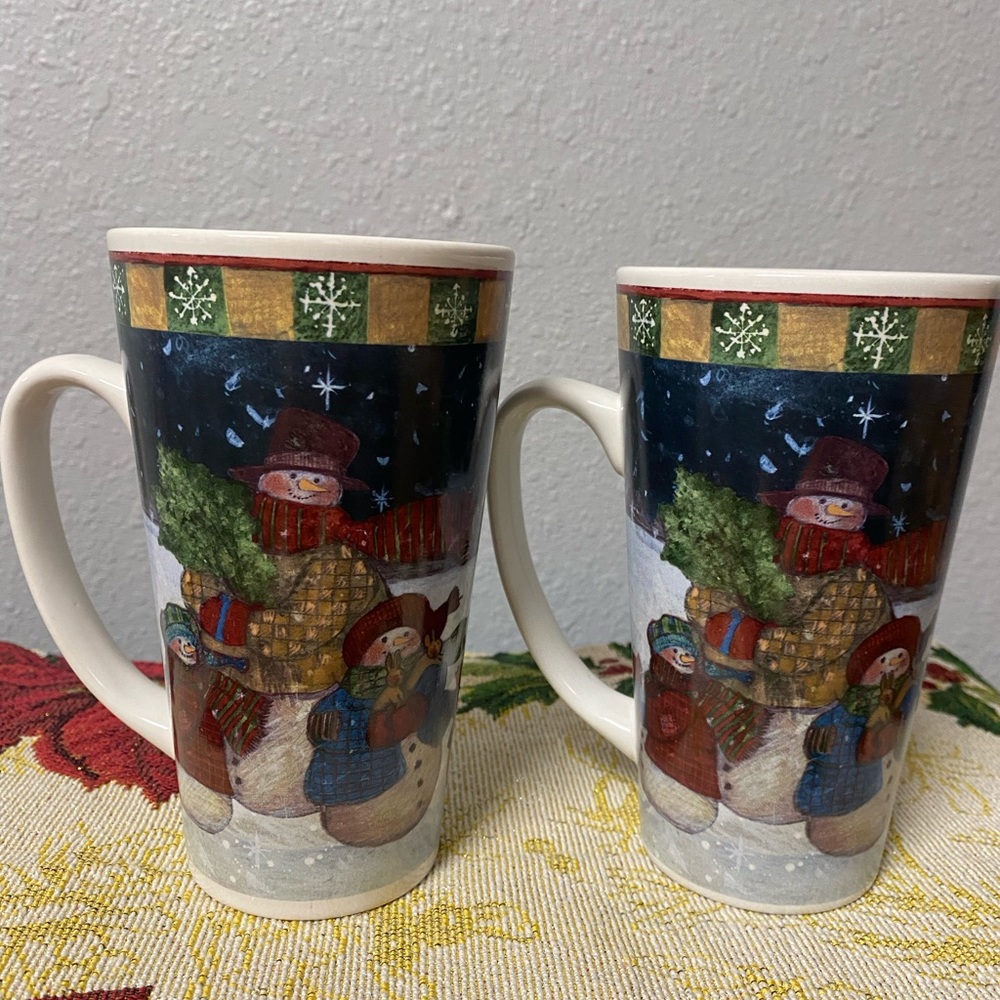 CIC Susan Winget Set Of ⛄️ Snow Man Family Mugs